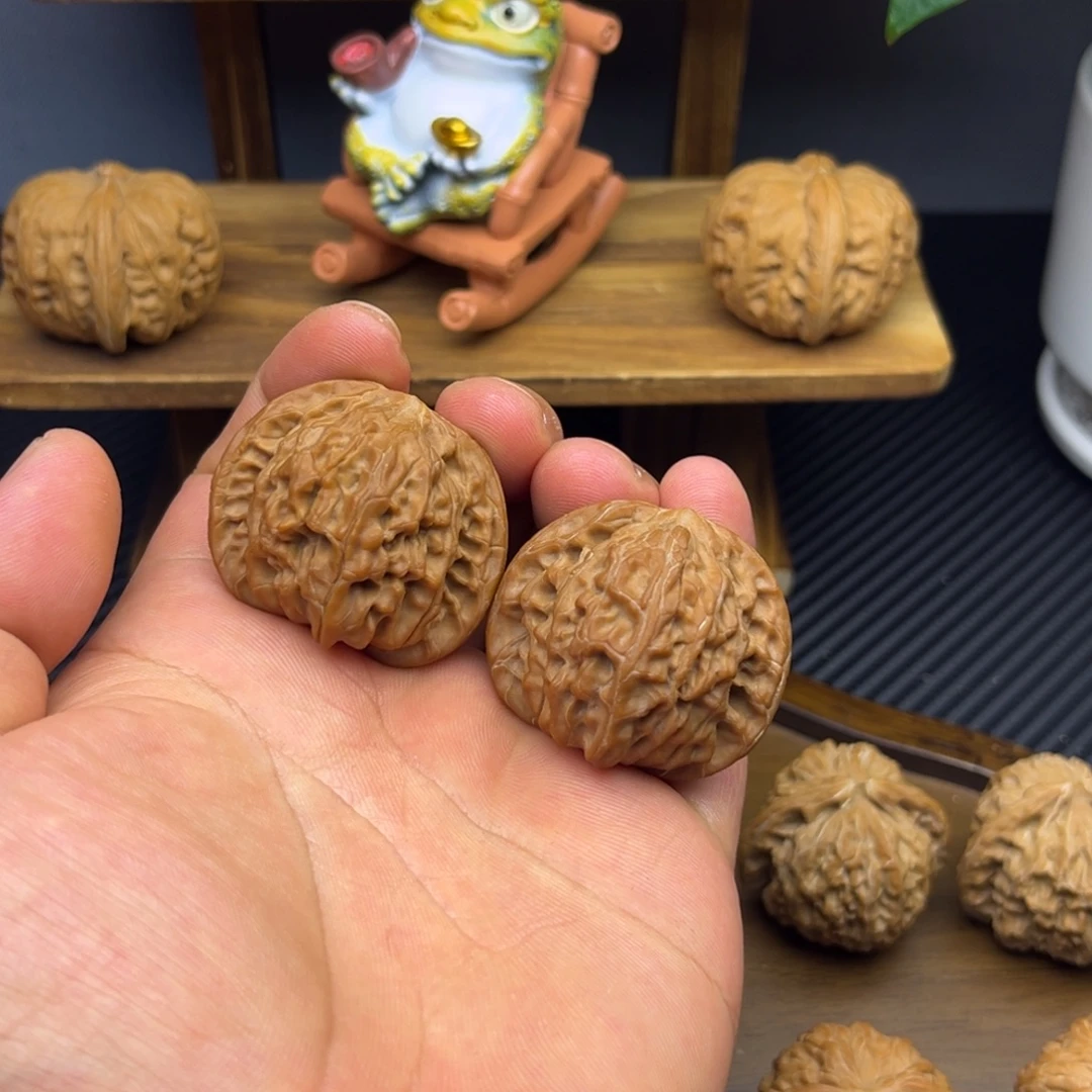 文玩核桃把件磨盘 40 全品白茬