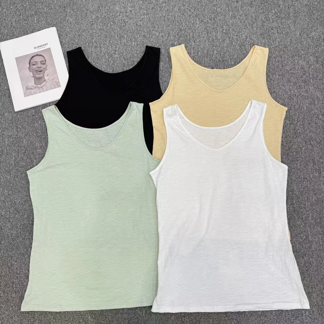 【周周家】5272濮院夏季亚麻吊带背心纯色女士休闲时尚街头风