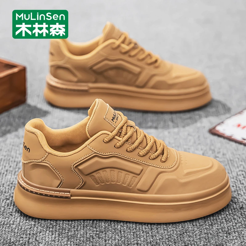 木林森板鞋男款2025新款秋季透气低帮男鞋休闲鞋百搭运动学生潮鞋