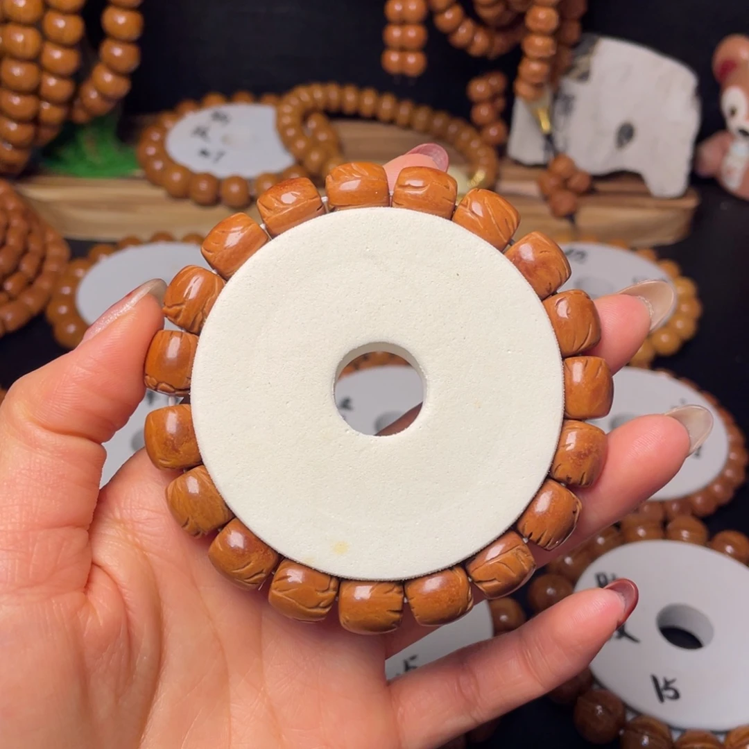 桃核把件龙纹桃核直切手串