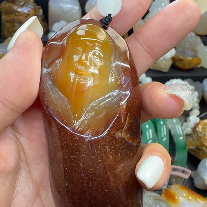 玛瑙/玉髓合金手把件