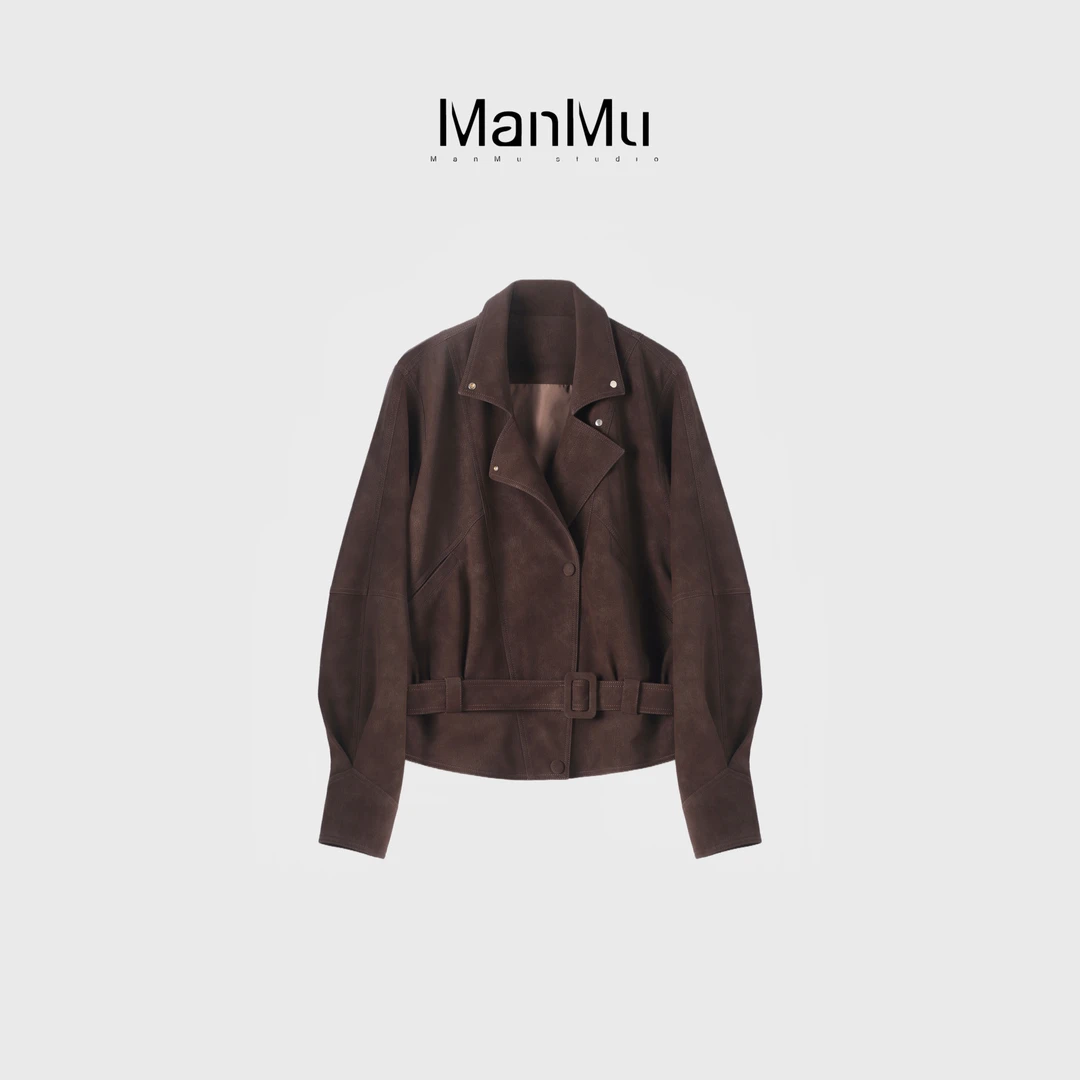 满目ManMu【张琪专属】高级定制秋季时尚百搭皮衣350669