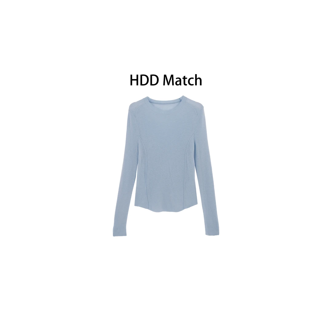 HDD- "针织轮廓" 羊毛  秋冬女款线条针织修身打底毛衣上衣 Y9310