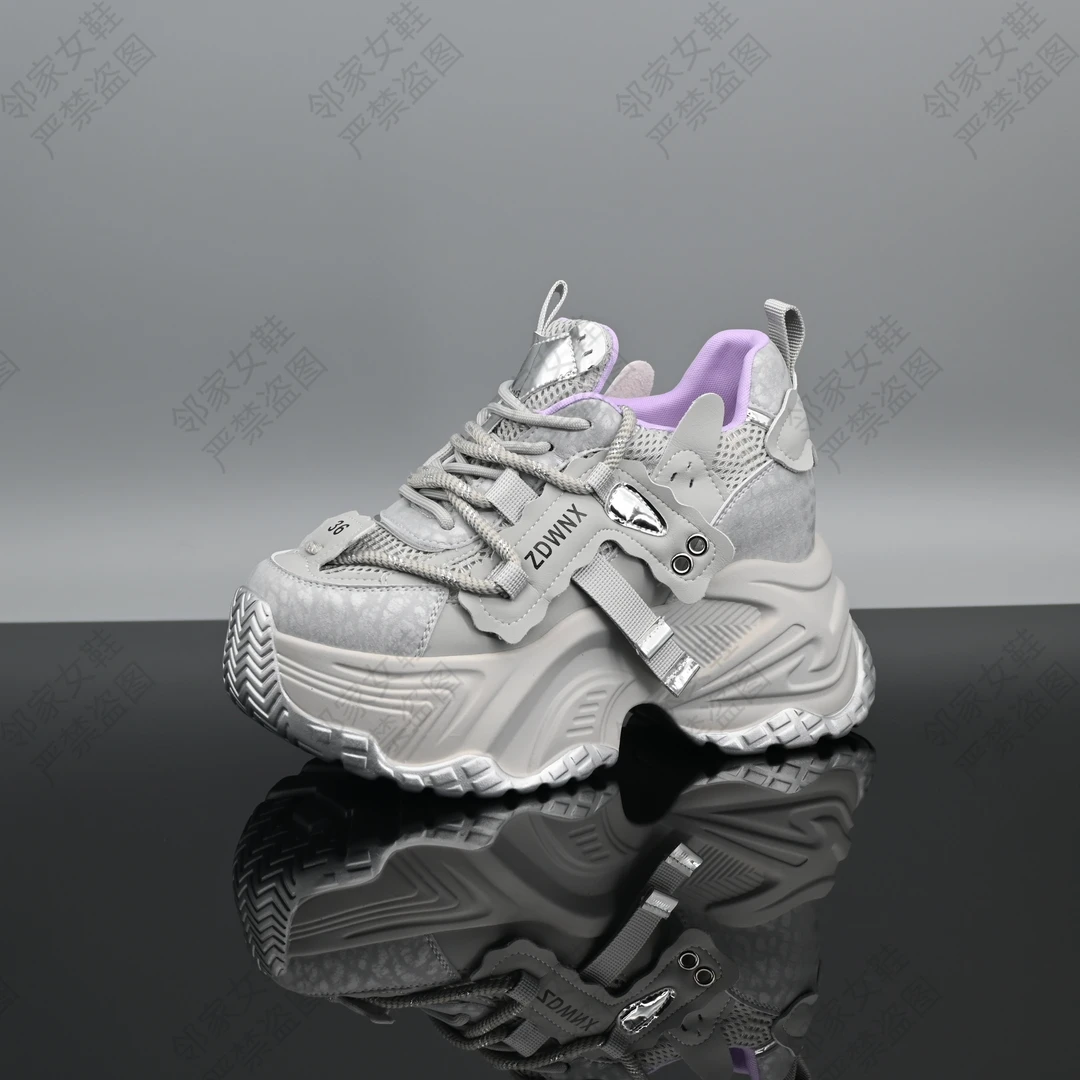 跟高10公分25年春季新款老爹鞋百搭女鞋厚底松糕底Z