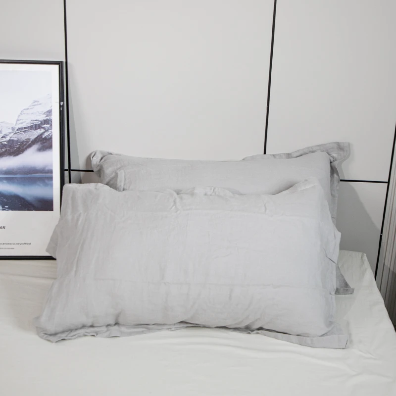 天竺良品亚麻纯色简约款枕套柔软家用素色春秋季夏天HL0002