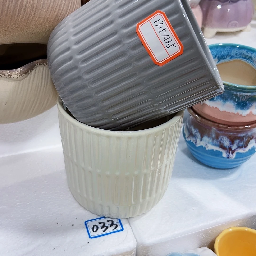 有孔，外贸尾单陶瓷花盆凑单10米包邮