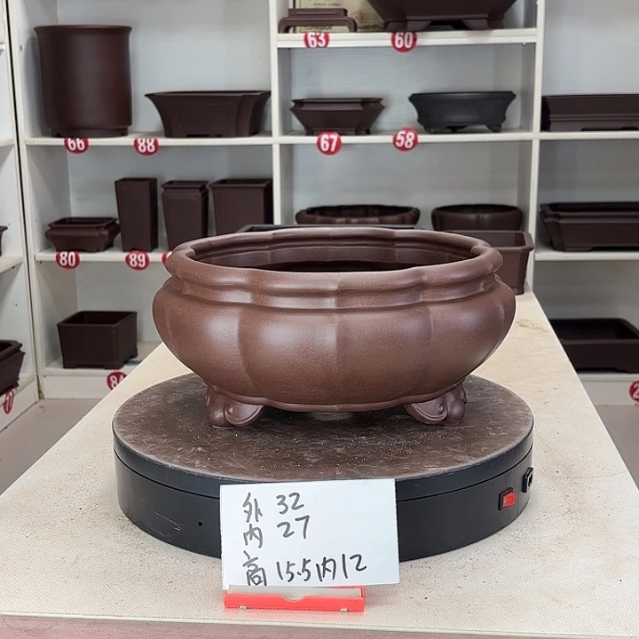 紫砂花盆南瓜菱形