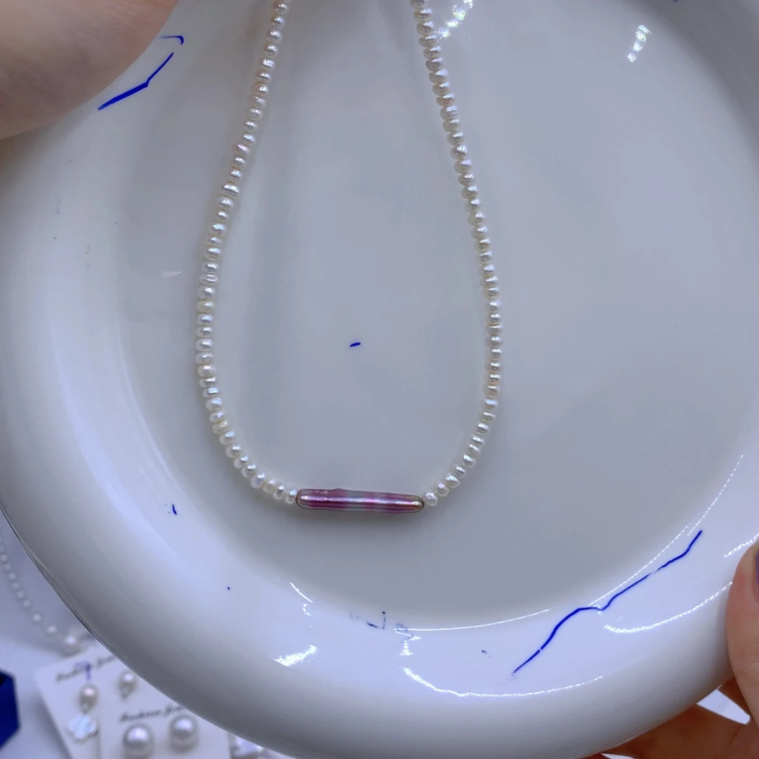 淡水珍珠颈饰银S925镶嵌