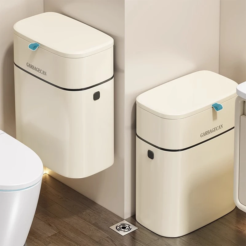 优勤卫生间垃圾桶壁挂式家用大号垃圾筒大容量带盖厕所夹缝免弯腰