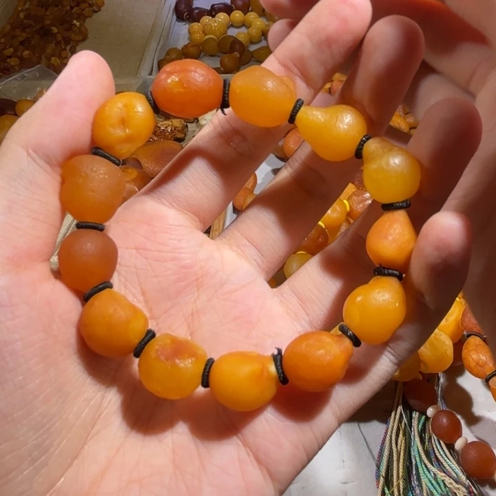 柯***轩琥珀未镶嵌手链蜜蜡海漂手串