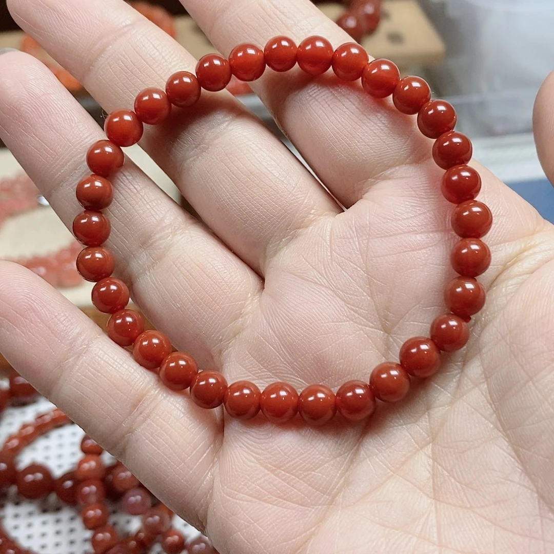 南红玛瑙未镶嵌手串卡6