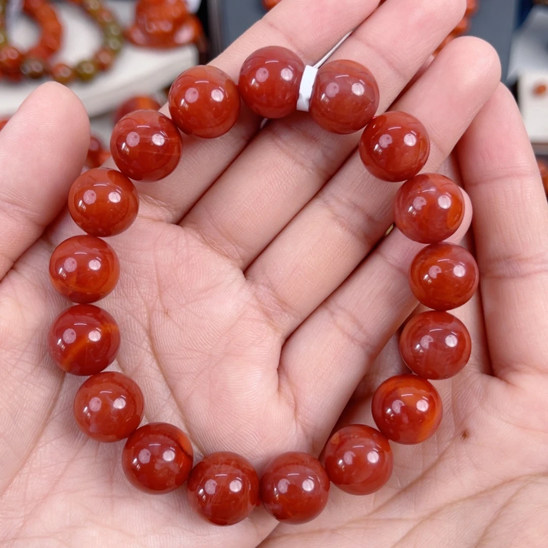 南红玛瑙未镶嵌瓦西锦红单圈12mm