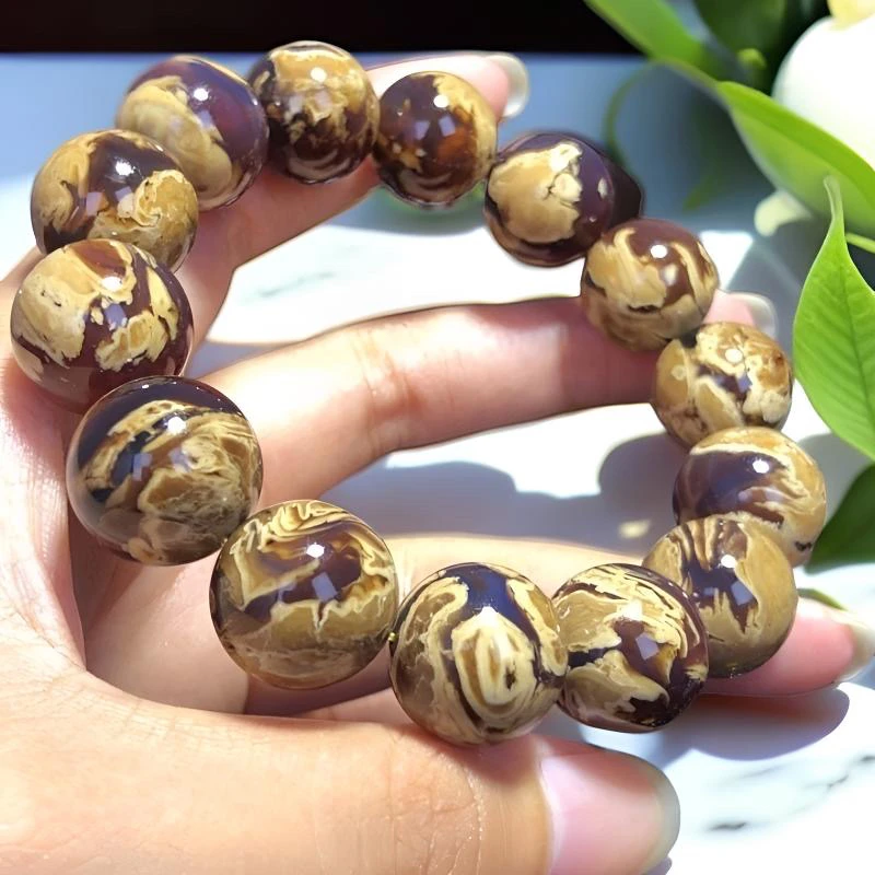 缅甸馆藏级妖孽溶洞根珀大手串一刀料16+手串男女同款时尚手串