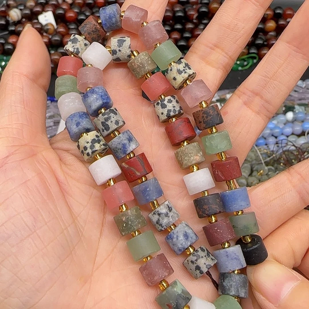 玛瑙/玉髓合金珠宝半成品哑光多宝剁珠8mm一条