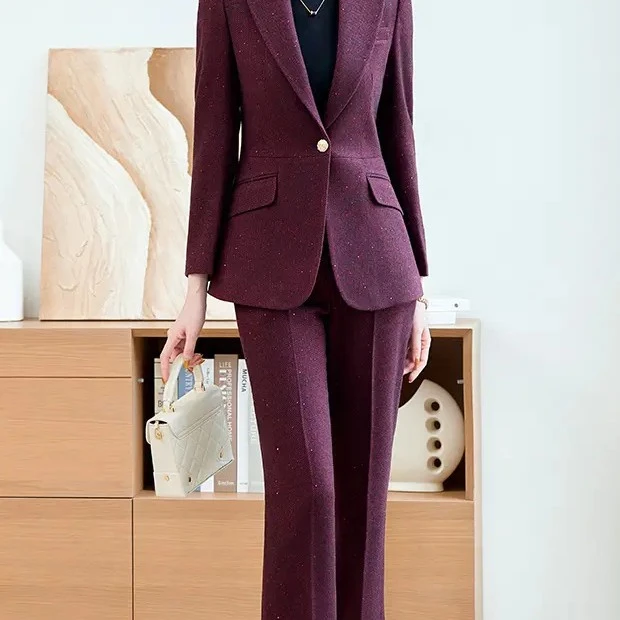 加厚西装套装女秋冬气质通勤职业正装高级感西服工作服