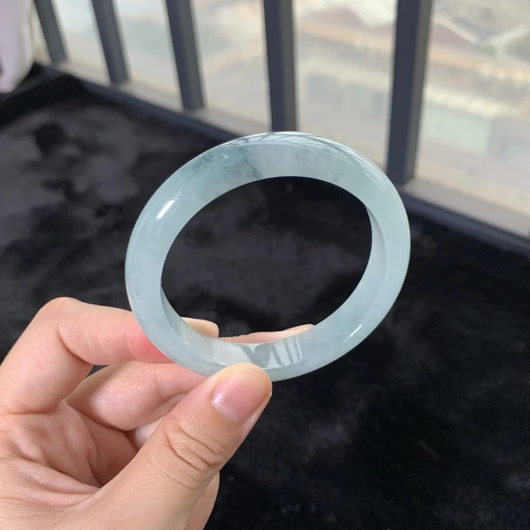 天然A货翡翠 蓝底飘花53-54