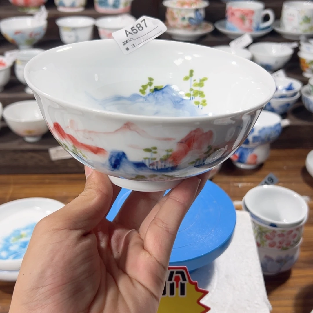 景德镇手工手绘陶瓷6寸米饭碗