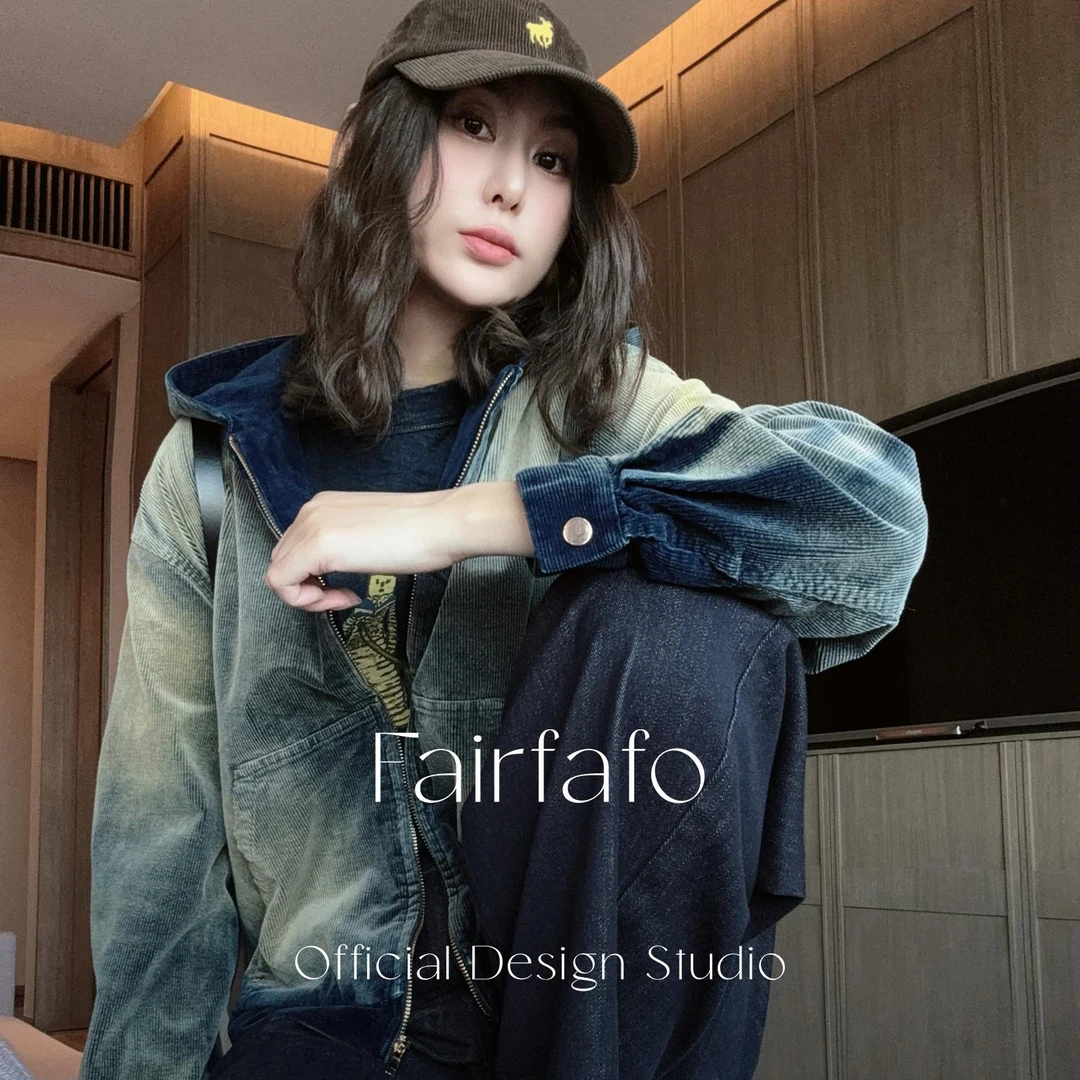 【渐变做旧复古外套】HSWT58160秋季新款做旧水洗风百搭高级感外套