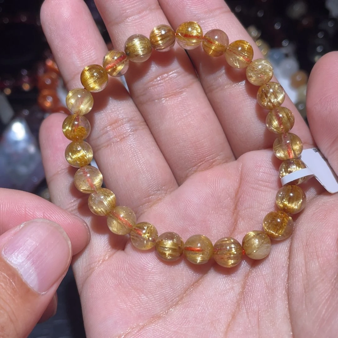 水晶手链未镶嵌7.5mm钛晶手链单圈