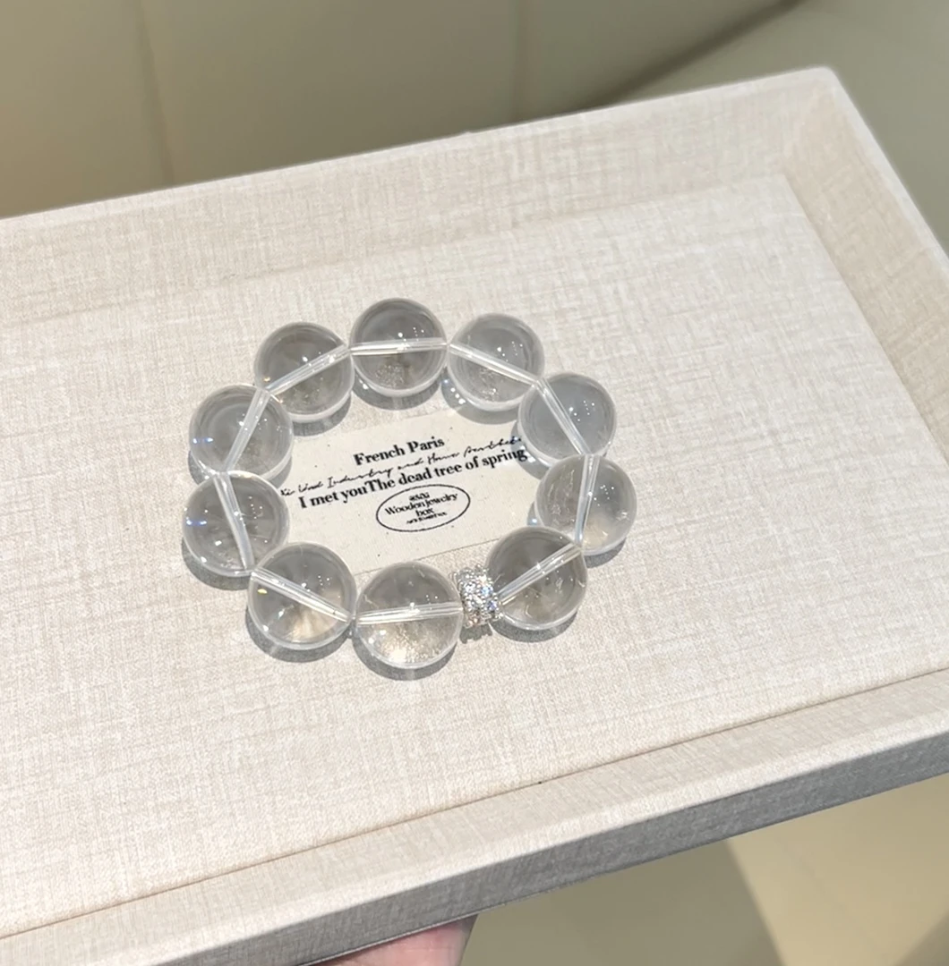 「拍两单99*2」4522 7A级95%净体白水晶18mm+水晶手串多样性发其一