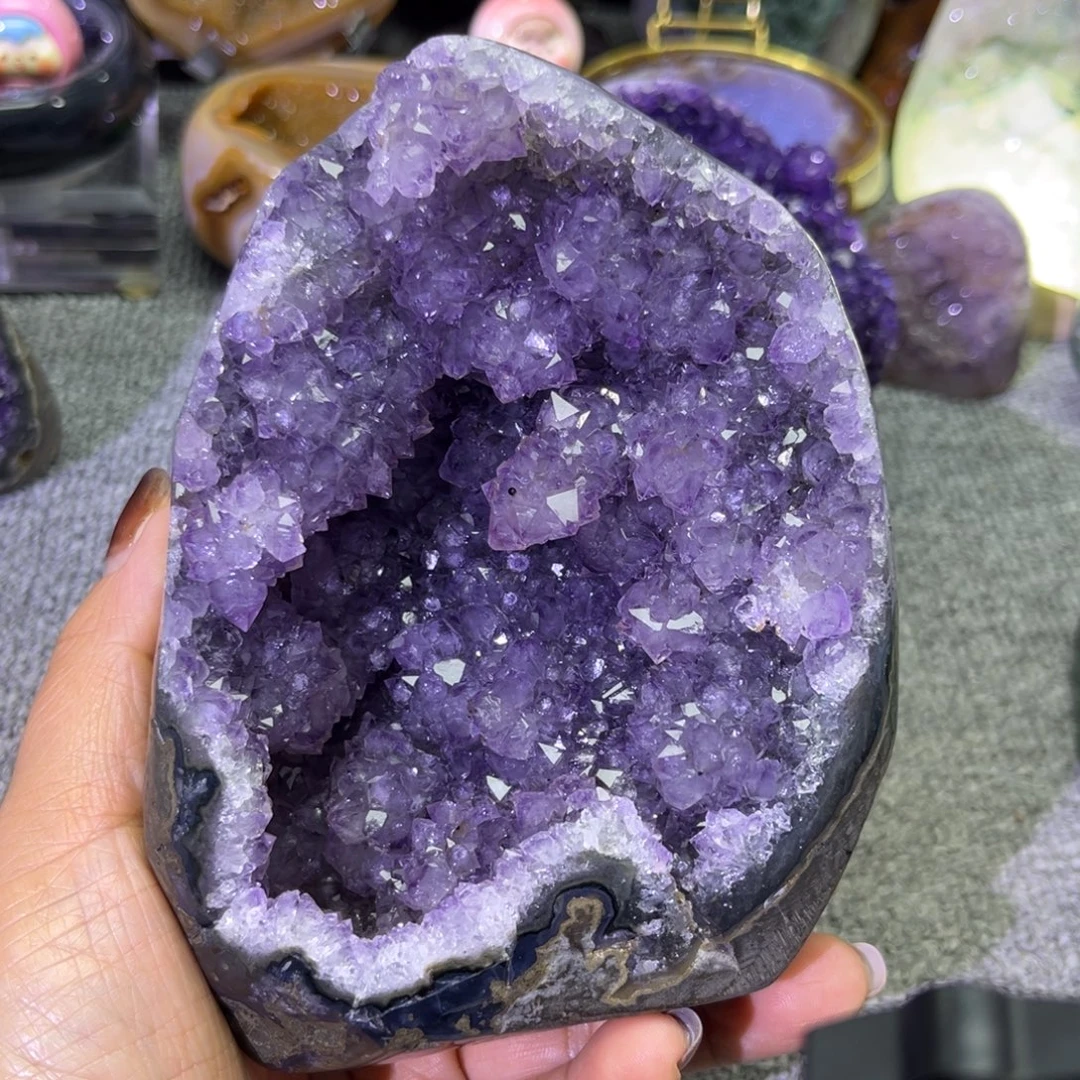 紫晶未镶嵌摆件水晶