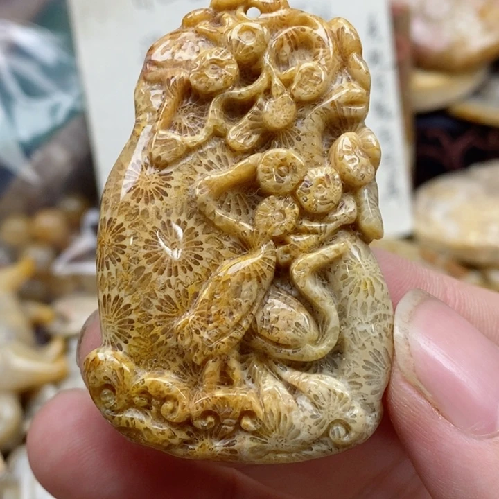 硅化珊瑚（珊瑚玉）未镶嵌颈饰