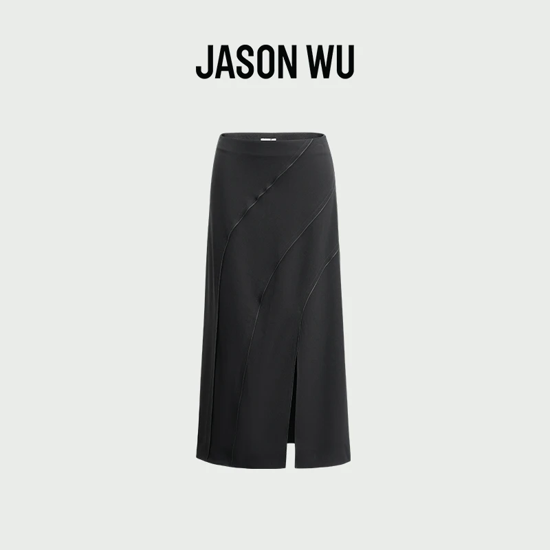 【夏季推荐】JASON WU 25年夏纯气质直筒显瘦三醋酸解构半裙裙子