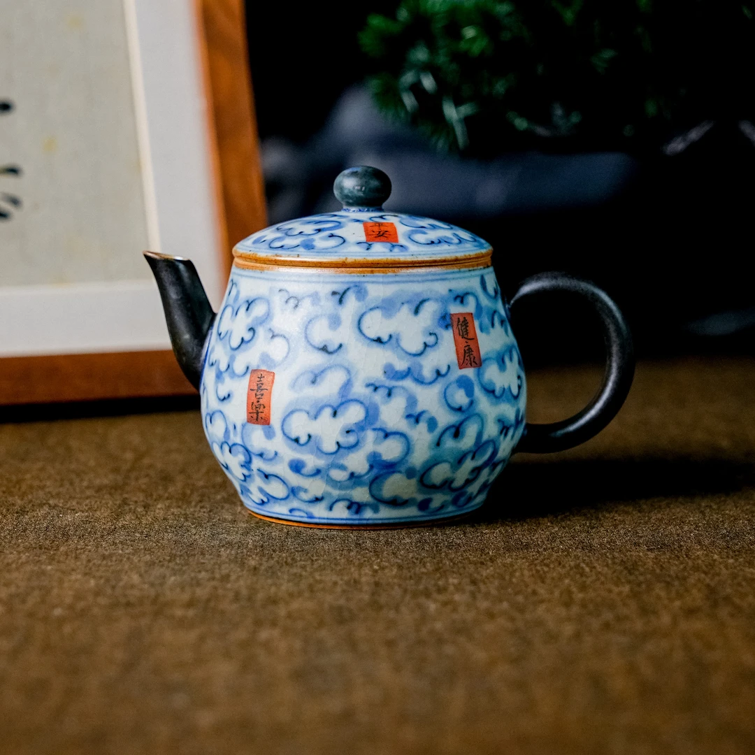 【朴云堂】平安富贵好运祥云曲腹壶-120ML（朴壶0160）预售