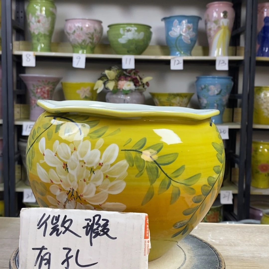 景德镇手工手绘陶瓷花盆
