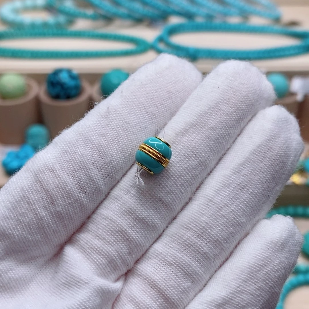 绿松石珠宝奇石18K金镶嵌