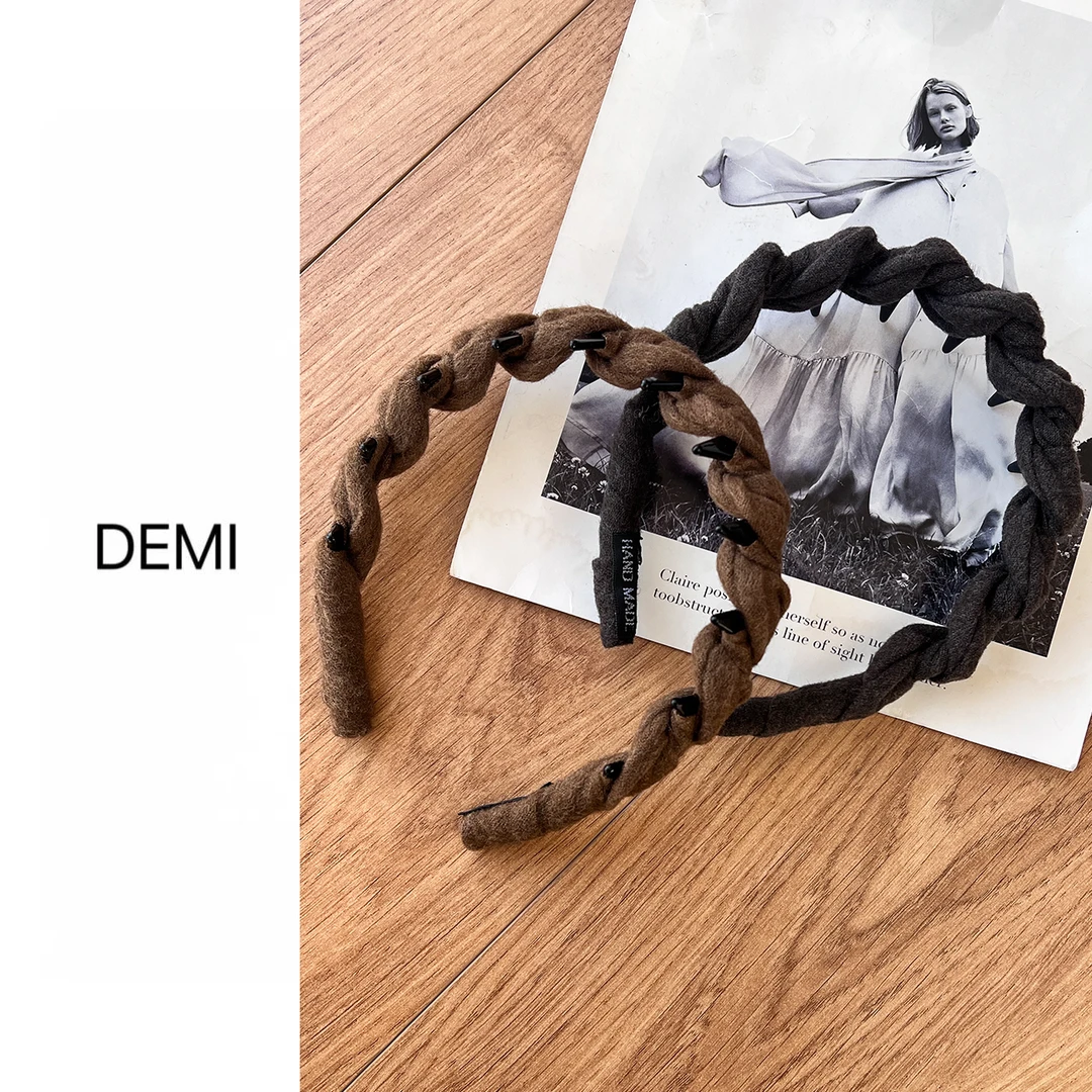 MISS RUILI 定制 气质编织毛线波浪高颅顶发箍头箍F1473