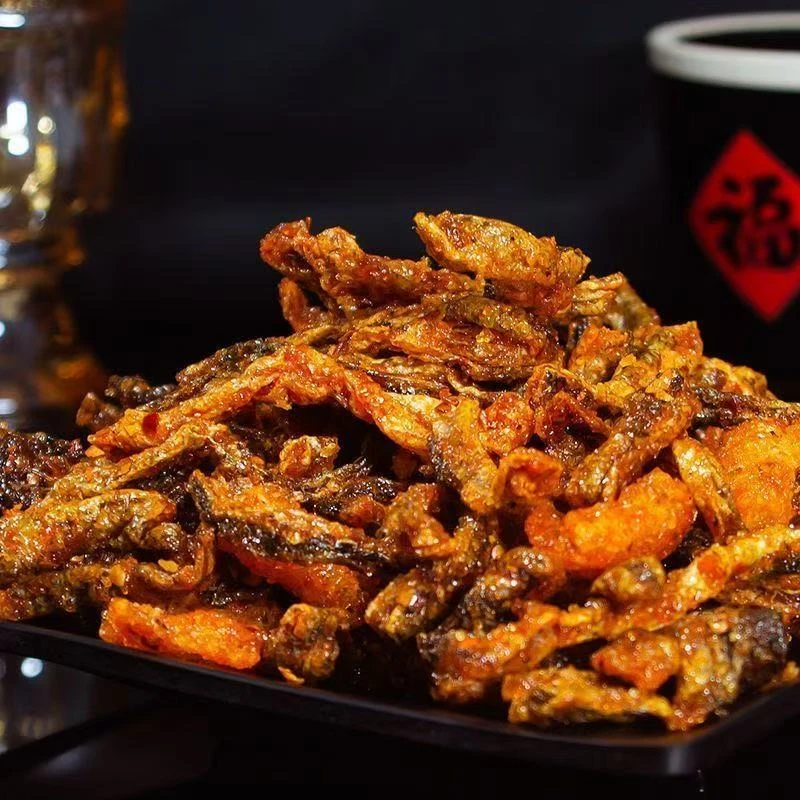 香辣蜜汁即食鳕鱼香脆鱼皮酥脆海味休闲零食小吃248g下酒菜小鱼干