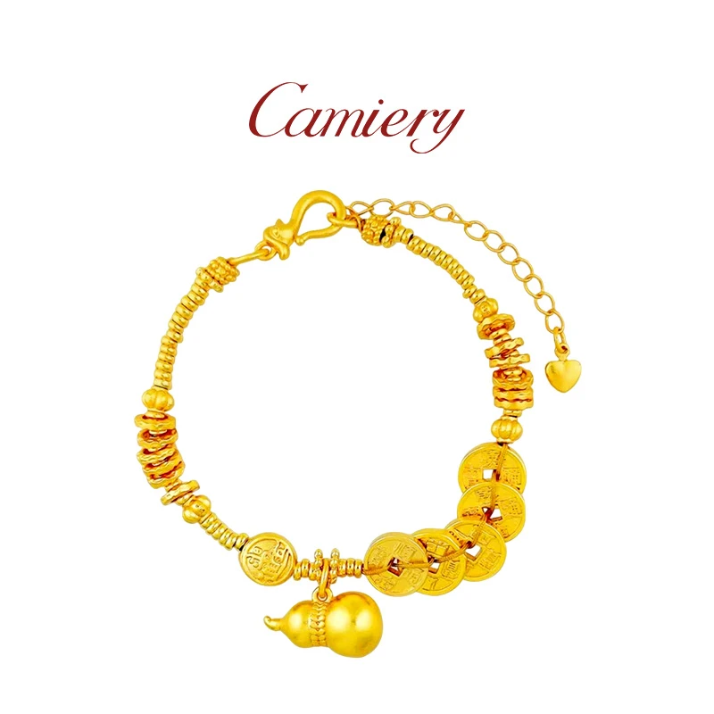 CAMIERY 新中式轻奢五帝钱盘缠葫芦手链时尚百搭