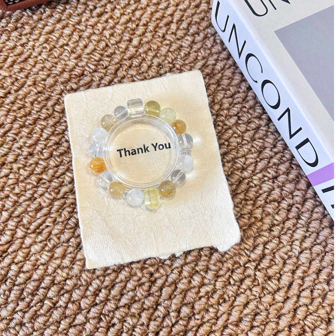 拍3件【向阳花】黄水晶金发晶多宝手串手链