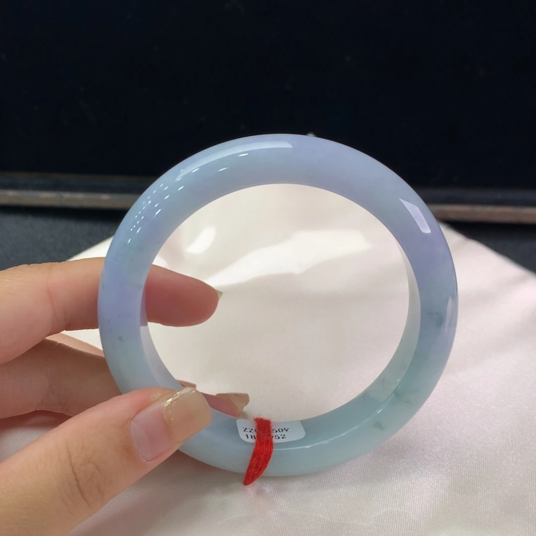 翡翠未镶嵌手镯缅甸A货翡翠 紫罗兰飘花58 59