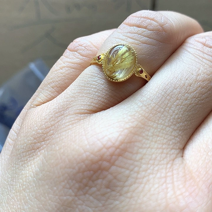 水晶水晶戒指银S925镶嵌