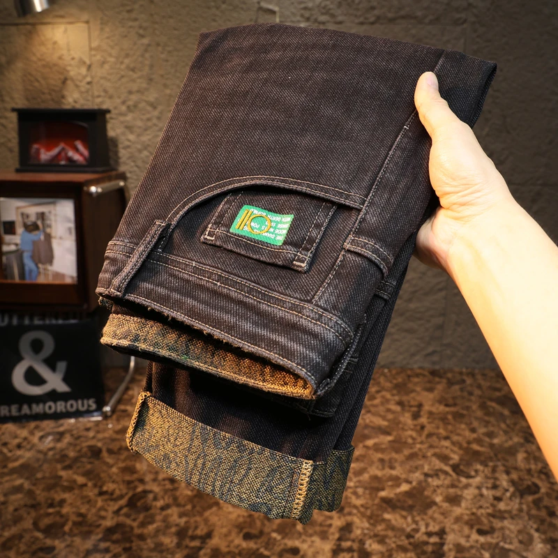 2025秋冬新款新款弹力牛仔裤男潮流小直筒百搭长裤男牛仔裤男显瘦