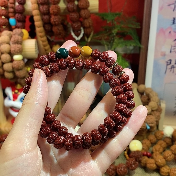 金刚菩提手串95玉华红绿灯