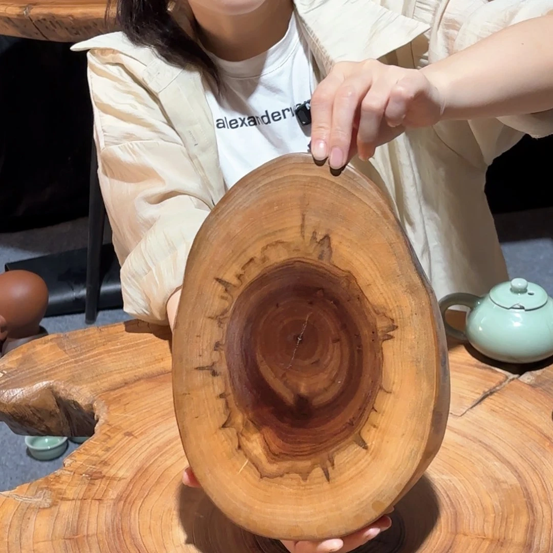 香樟木干泡花瓶果盘茶台摆件