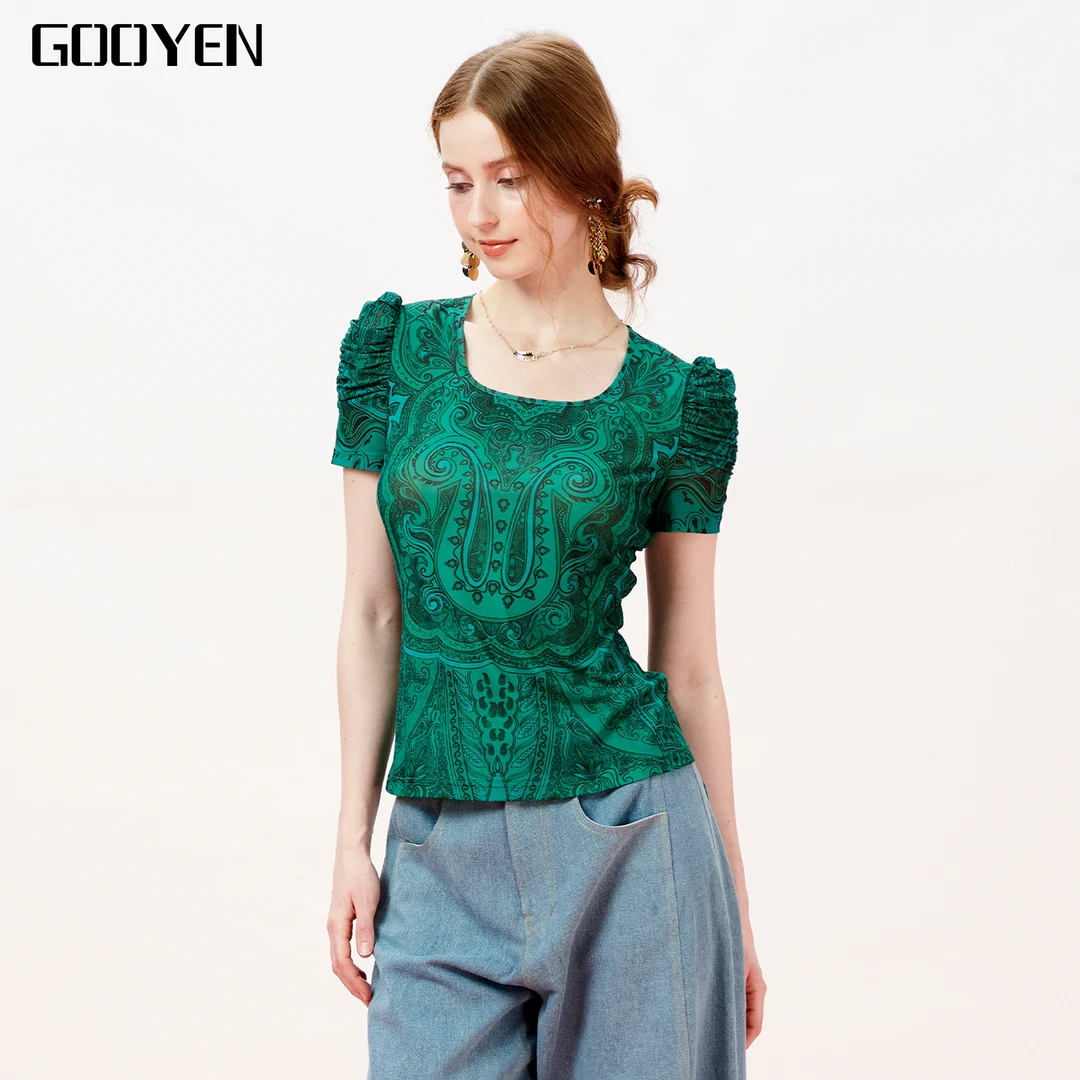Gooyen|古源 专柜正品 夏季新款 天籁绿圆领短袖T恤休闲服
