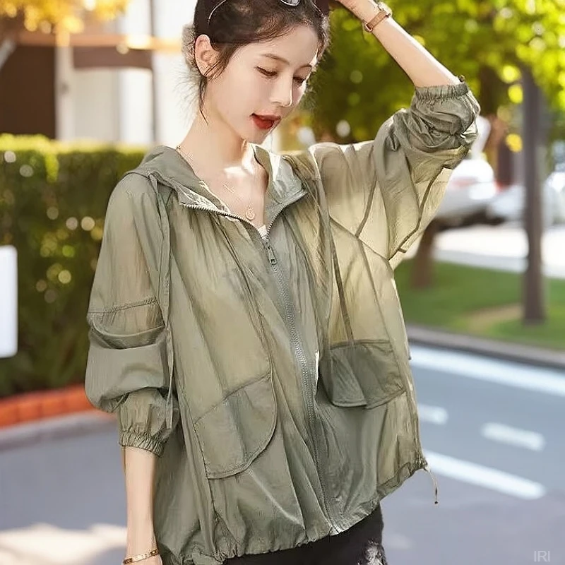 防晒衣女2025夏季慵懒风韩系短款休闲洋气百搭轻薄透气小衫上衣