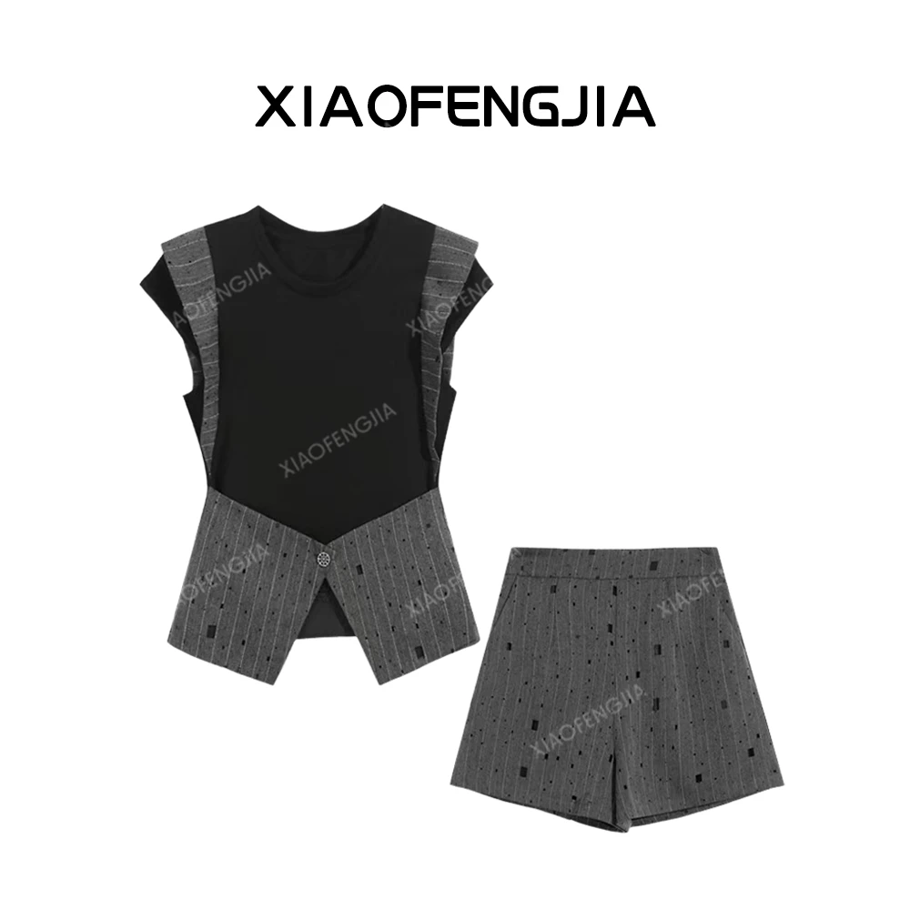 2025夏季新款【四季青小封家轻奢】时尚拼接套装女883690