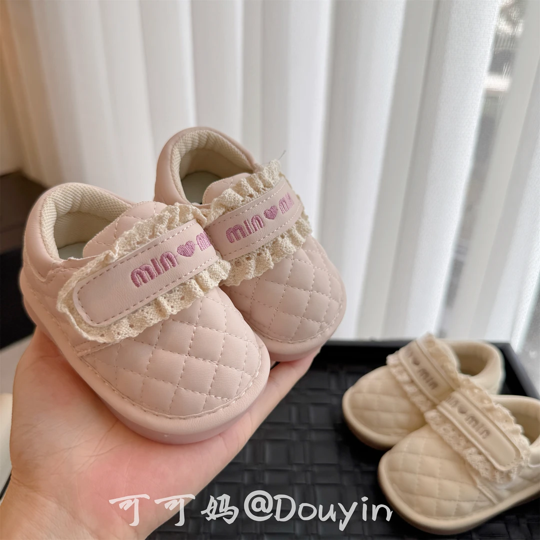 1-2岁婴幼儿鞋子春秋6-12个月女宝宝叫叫公主鞋软底防掉跟学步鞋