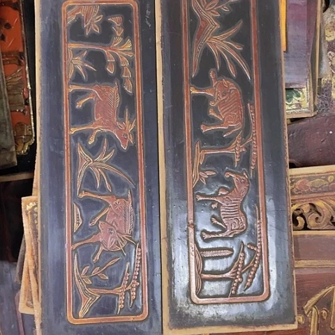 香榧木9****区一对孤品木雕70