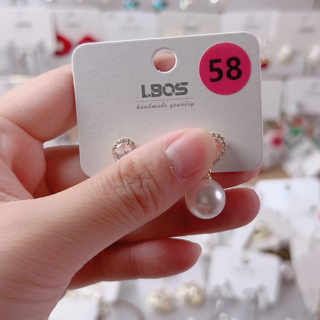 锆石纯铜合金耳环