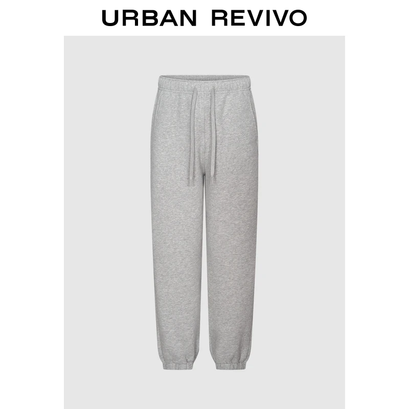 UR2025冬季新款女装休闲简约松紧腰抽绳束脚裤UYY650093