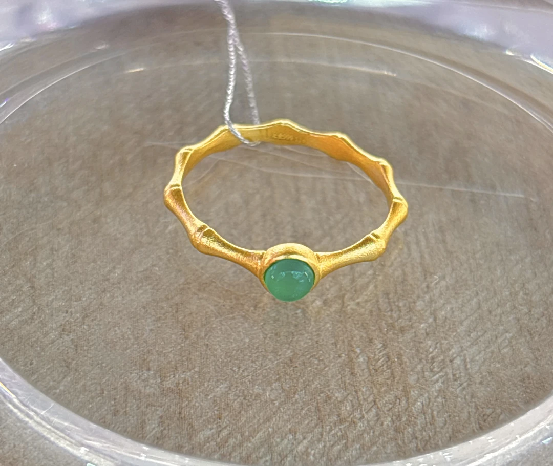 B3明牌足金竹节戒指1.68g