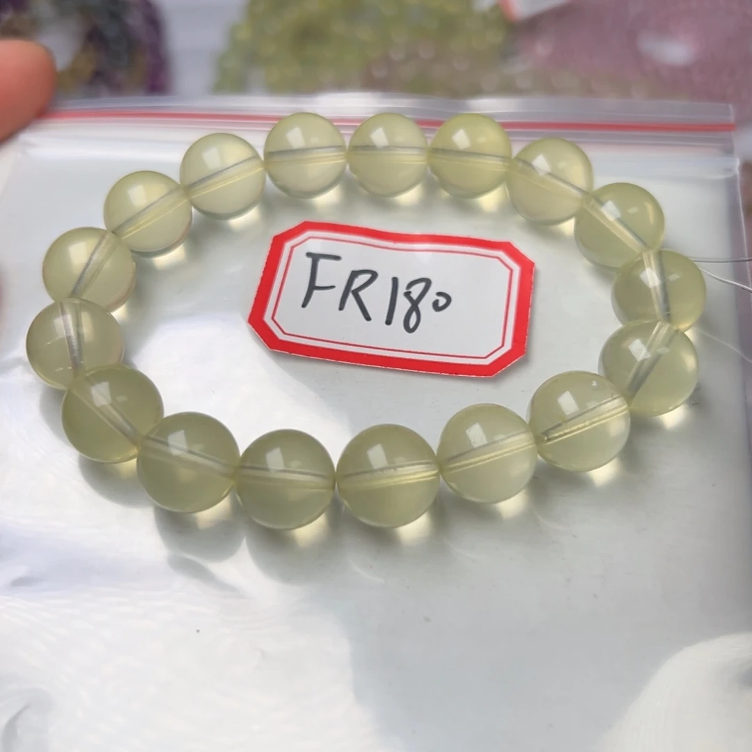 水晶手链未镶嵌大****居柠檬黄12.2mm左右