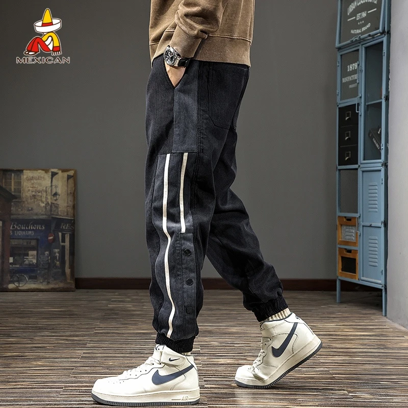 Mexican/稻草人春季束脚休闲裤男款美式潮流工装裤宽松哈伦运动裤