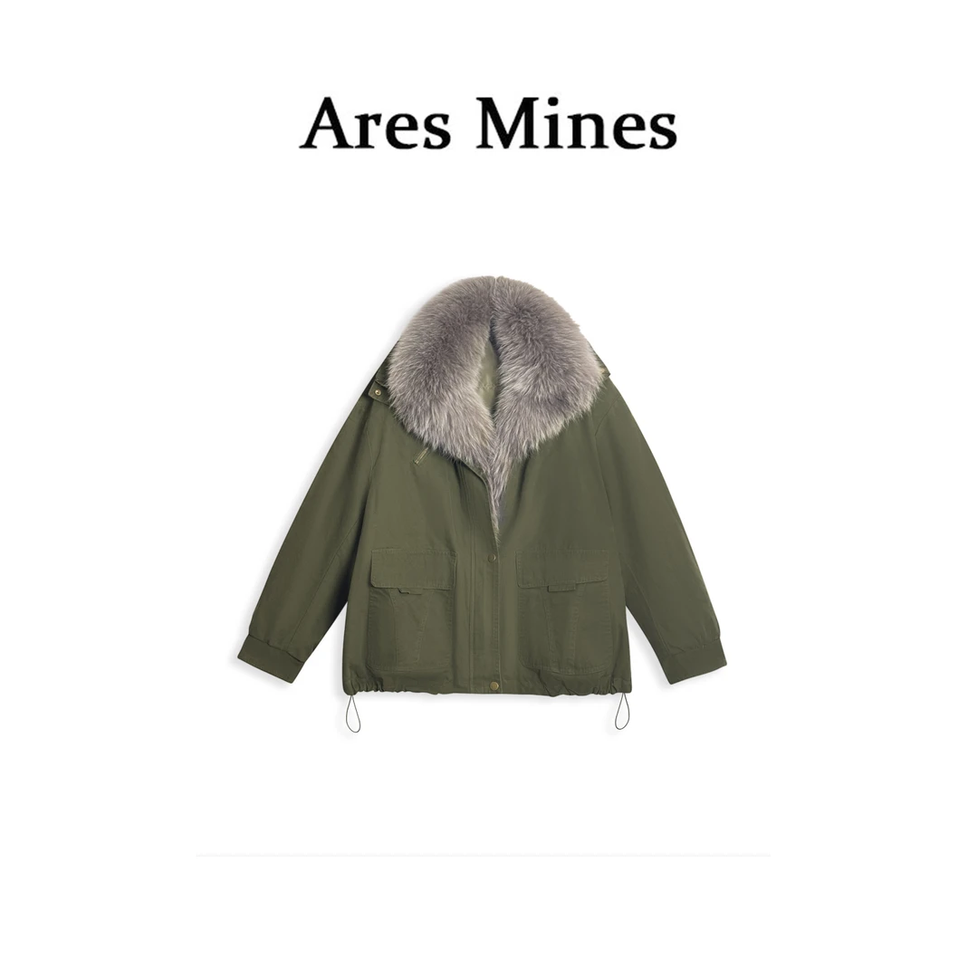 【盛朗熙AresMines】冬的圆舞曲 狐狸毛领皮草90白鸭绒羽绒服外套